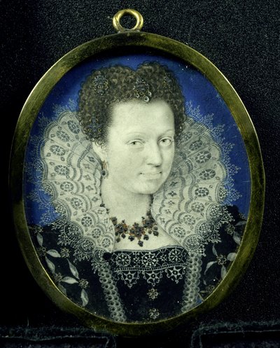 Bir Kadının Portresi, c.1600-17 (parşömen, metal ve cam) by Isaac (attr. to) Oliver
