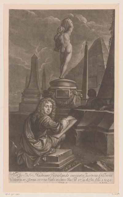 Hadriaan Beverland'ın Portresi Venüs Heykeli Çiziyor by Isaac Beckett
