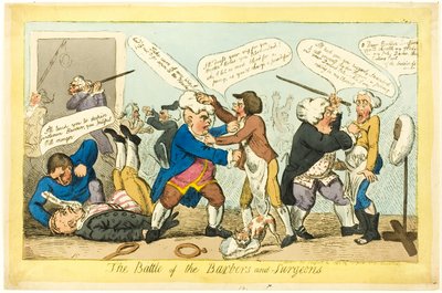Berberler ve Cerrahlar Savaşı by Isaac Cruikshank