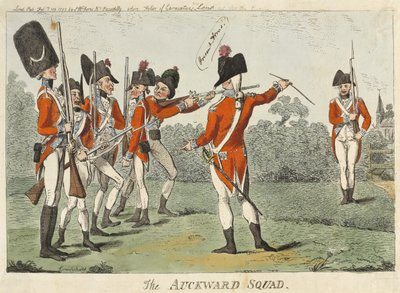 Awkward Squad, 1793 (renkli gravür) by Isaac Cruikshank