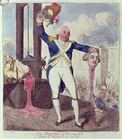 Eşitlik Şehidi: Bakın Sistemimizin Gelişimi, yay. SW Fores tarafından, 1793 by Isaac Cruikshank
