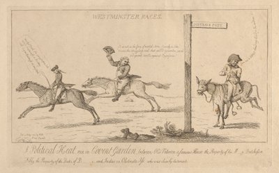 Westminster Yarışları, Convent Garden'da Politik Bir Isı Koşusu by Isaac Cruikshank