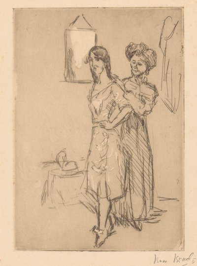 Şapkacıdaki genç kadın Şapkacıdaki (nesnedeki başlık) by Isaac Israels (signed by artist)
