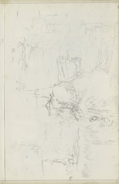 Sayfa 5 verso üzerinde tebeşir çiziminin Abklatsch by Isaac Israels