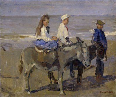 Eşeklerin Üzerindeki Kız ve Erkek by Isaac Israels