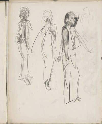 Üç ayakta Hint figürü by Isaac Israels
