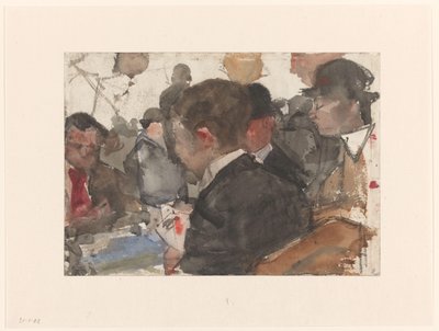 Bir kafede kağıt oynayan erkekler by Isaac Israels