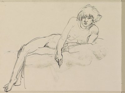 uzanmış kadın çıplak by Isaac Israels