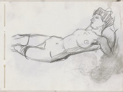 uzanmış kadın çıplak by Isaac Israels