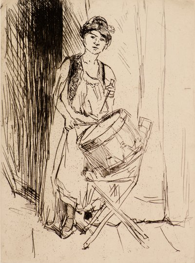 Davullu Kadın (gravür) by Isaac Israels
