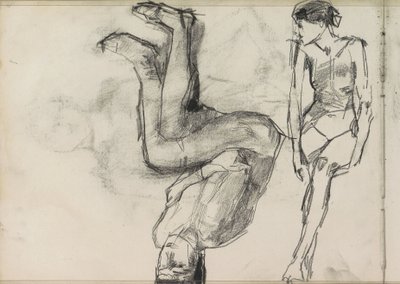 Oturan iki çıplak kadın by Isaac Israels