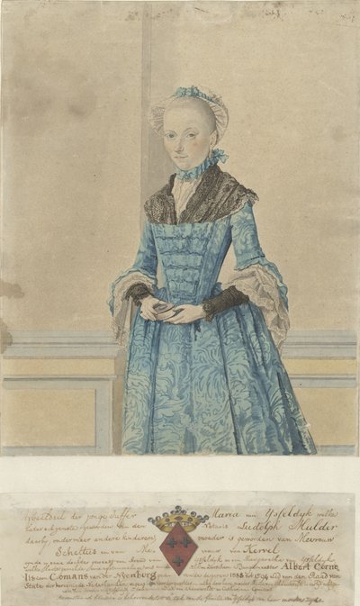 Maria van IJsseldijk'in portresi, ayakta dizlik by Isaac Lodewijk la Fargue van Nieuwland