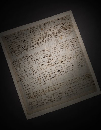 Principia Mathematica için iki sayfa revizyon by Isaac Newton