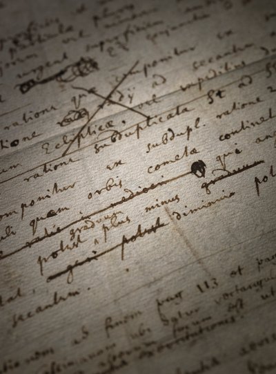 Principia Mathematica için iki sayfa revizyon by Isaac Newton