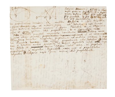 Principia Mathematica için iki sayfa revizyon by Isaac Newton