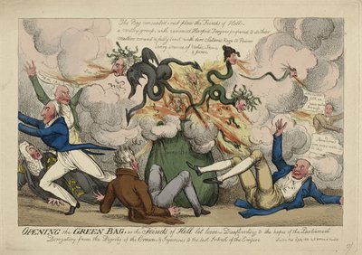 Yeşil çantayı açmak by Isaac Robert (attr. to) Cruikshank