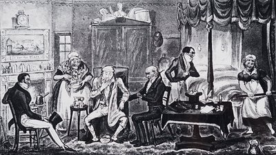 Aşırı hoşgörünün etkilerinden muzdarip bir adam by Isaac Robert Cruikshank