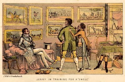 Jerry bir şişme için eğitimde by Isaac, Robert and George Cruikshank