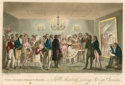 Opera yeşil odası veya Yabancı Meraklıları izleyen Soylu Amatörler by Isaac, Robert and George Cruikshank