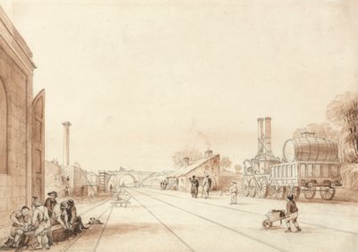 Bir Siding'de Lokomotif "Twin Sisters" ile Liverpool ve Manchester Demiryoluna bakış by Isaac Shaw