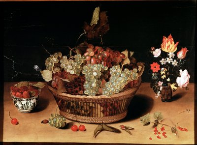 Çiçekler ve meyveler ile natürmort Resim Isaac Soreau (1604-1644) 17. yüzyıl Turin Galleria Sabauda, env 758 by Isaac Soreau