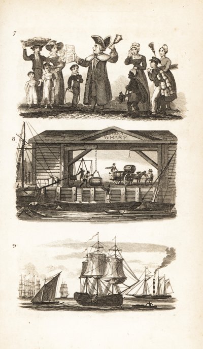 Bellman, bir Londra Rıhtımı ve Kömür gemisi ve kömür mavnası by Isaac Taylor