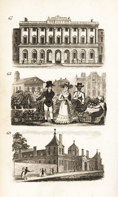 Kraliyet Akademisi, Covent Garden ve British Museum by Isaac Taylor