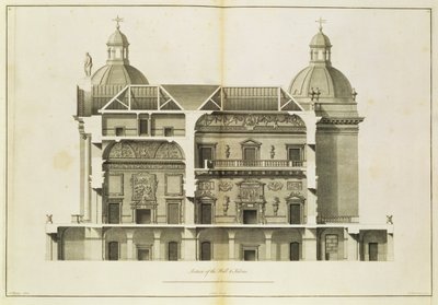 Houghton Hall: Pierre Fourdrinier tarafından oyulmuş Salon ve Salon