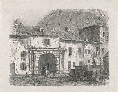 Lüksemburg şehrinin Claussen banliyösünde kapı by Isaac Weissenbruch