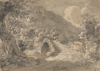 Köprü ve Ev ile Dağlık Manzara by Isaac Weld