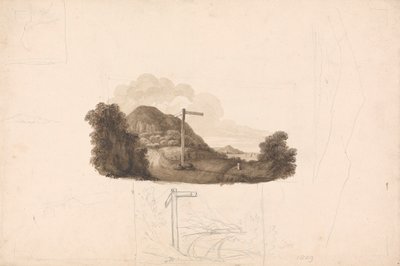 Bay Ed Hall'un Asla Yayınlanmayan Caernarvonshire Tarihi tarafından bir Kısa Hikaye için yapılmış eskiz by Isaac Weld