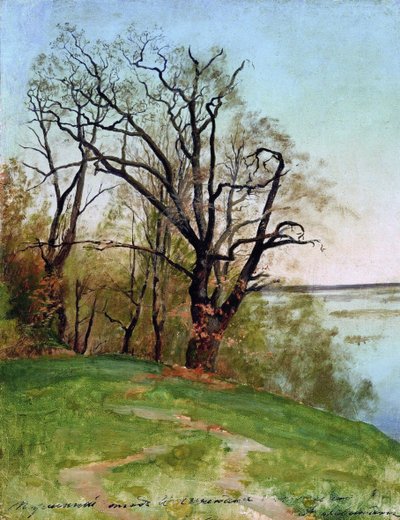 Nehir kıyısındaki meşe ağacı, 1887. by Isaak Ilyich Levitan