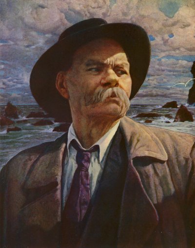 Maxim Gorky (renkli lito) by Isaak Israilevich (after) Brodsky