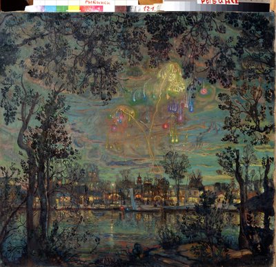 ""Havai Fişekler"" Tablosu Isaak Izrailevich Brodsky (Brodski) (1884-1939) Devlet Tarih, Mimarlık ve Sanat Müzesi, Rybinsk by Isaak Israilevich Brodsky