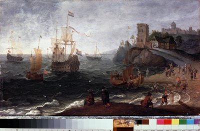 Sahilde balık pazarı (deniz kıyısında balık pazarı). Isaac Willaerts
