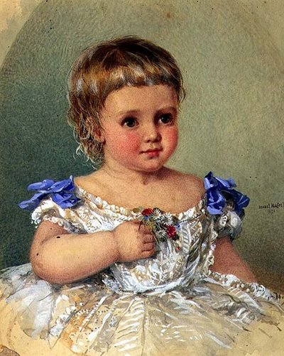 Kır Çiçekleri Vecizesi Olan Bir Çocuğun Portresi by Isabel Oakley Naftel