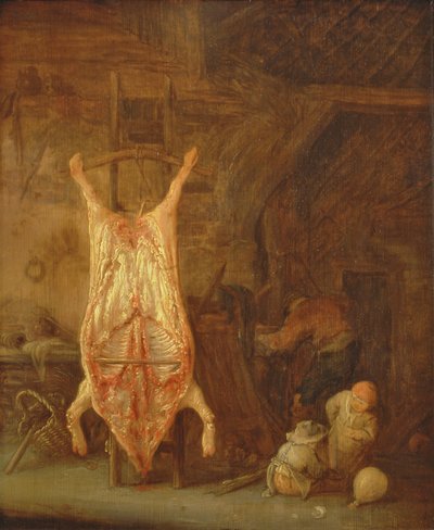 Domuz Kesimi (panelde yağ) by Isack van Ostade