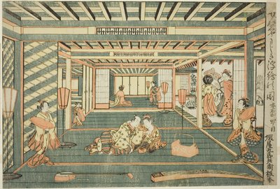 Büyük Bir Odanın Perspektif Resmi (Senjojiki uki-e no zu) by Ishikawa Toyonobu