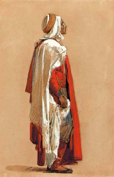 Oryantal kostümlü bir adamın çalışması by Isidore Pils