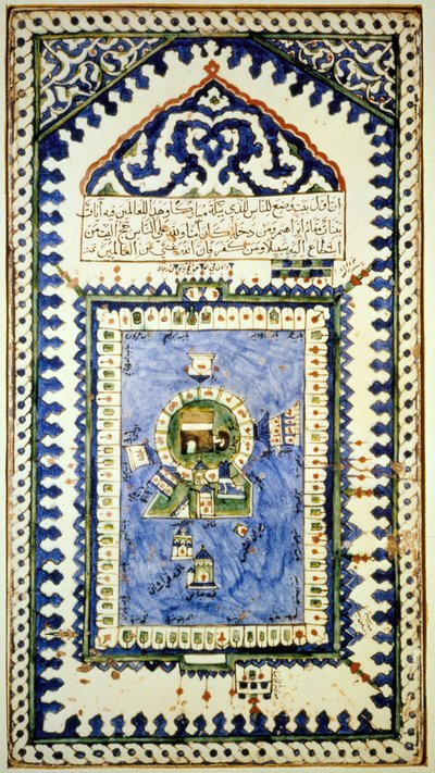 Mekke Haritası - seramik, İstanbul Müslüman Sanatları Müzesi by Islamic School