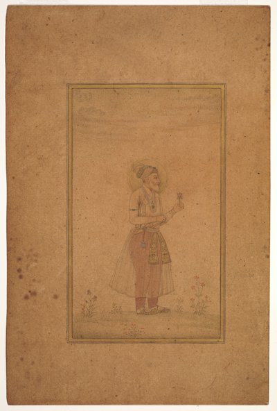 Şah Cihan Portresi, 17. yüzyıl ortaları (Bambu üzerine opak suluboya ve altın
kağıt) by Islamic School