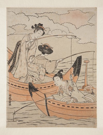 Aşk Tekneleri (Koi no fune) (renkli tahta baskı) by Isoda Koryusai