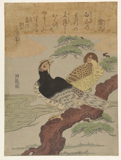 Dondervogels Raicho (nesne üzerindeki başlık) by Isoda Koryusai