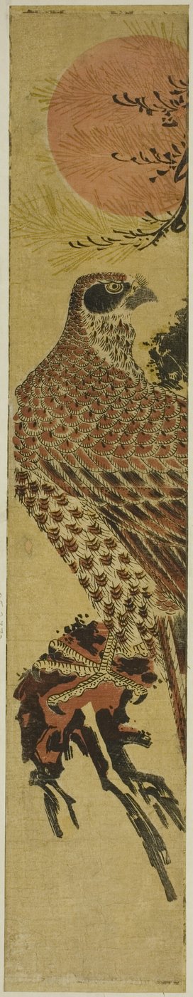 Gün doğumunda şahin by Isoda Koryusai