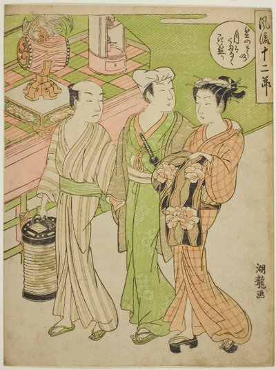 Altıncı Aydaki Bon Festivali, "Modaya Uygun On İki Ay (Furyu juni setsu)" dizisinden by Isoda Koryusai