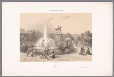 Zicht op de Place Napoléon te Lyon Lyon. Napolyon