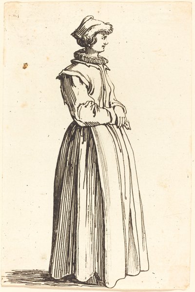 Genç Kadın, Profilde, Sağa Bakıyor by Israel Henriet after Jacques Callot