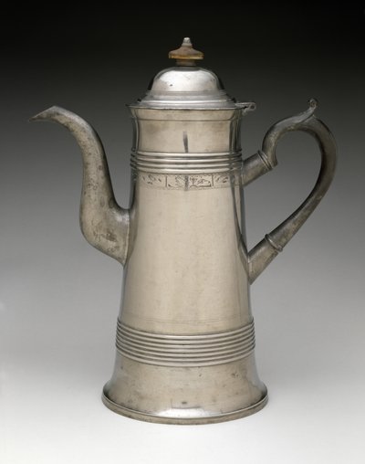 Cezve, c. 1820-1840 (kalay, ahşap) by Israel Trask