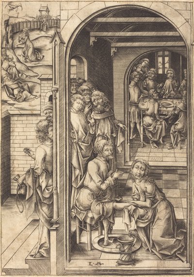Havarilerin Ayaklarını Yıkanan İsa, c. 1480. by Israhel van Meckenem
