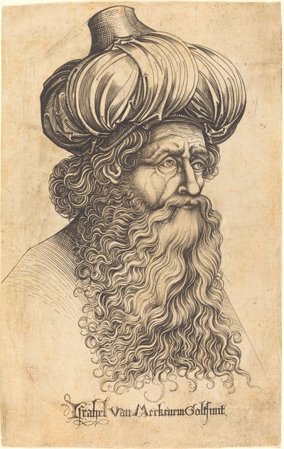 Yaşlı Bir Adamın Başı by Israhel van Meckenem